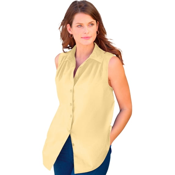 Roaman's Women's Plus Size Sleeveless Kate Big Shirt