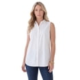 thumbnail image 1 of Roaman's Women's Plus Size Kate Sleeveless Shirt, 1 of 4