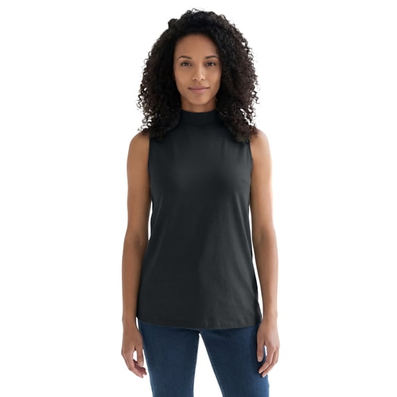 Roaman's Women's Plus Size Ultimate Sleeveless Mockneck Tee