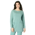 thumbnail image 1 of Roaman's Women's Plus Size Snap Button Boatneck Soft Knit Tunic, 1 of 4
