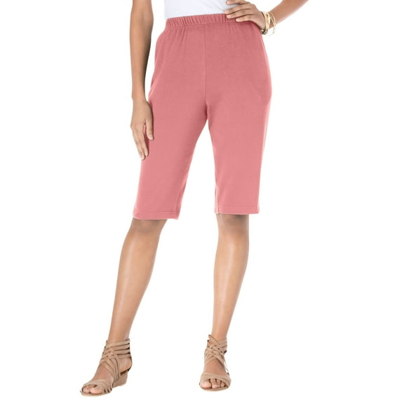 Roaman's Women's Plus Size Soft Knit Pull-On Bermuda Short