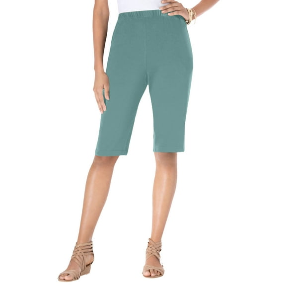 Roaman's Women's Plus Size Soft Knit Pull-On Bermuda Short