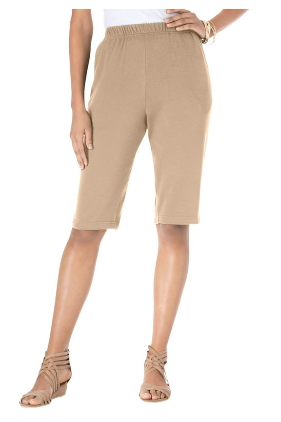 Women's Plus Size Soft Knit Pull-On Bermuda Short