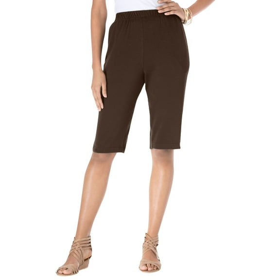 Roaman's Women's Plus Size Soft Knit Pull-On Bermuda Short