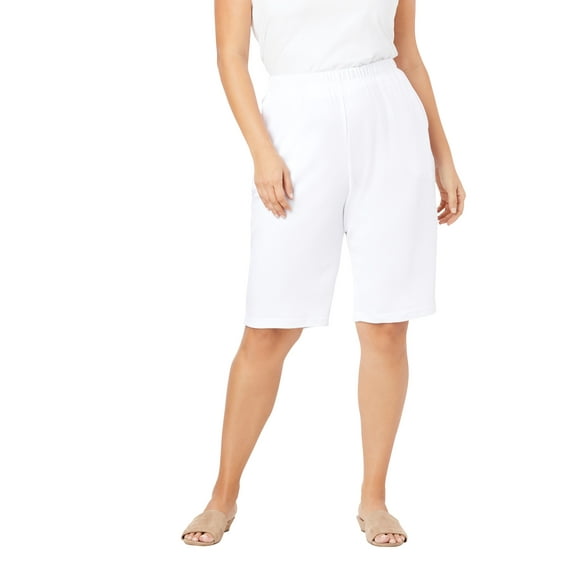 Roaman's Women's Plus Size Soft Knit Pull-On Bermuda Short