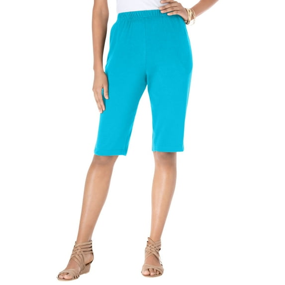 Roaman's Women's Plus Size Soft Knit Pull-On Bermuda Short