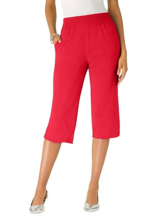 Women's plus size red best sale capris
