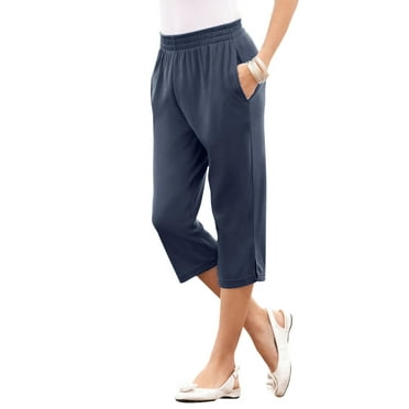 Roaman's Women's Plus Size Soft Knit Capri Pant
