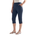 thumbnail image 1 of Roaman's Women's Plus Size Soft Knit Relaxed Pull-On Capri Pant, 1 of 6