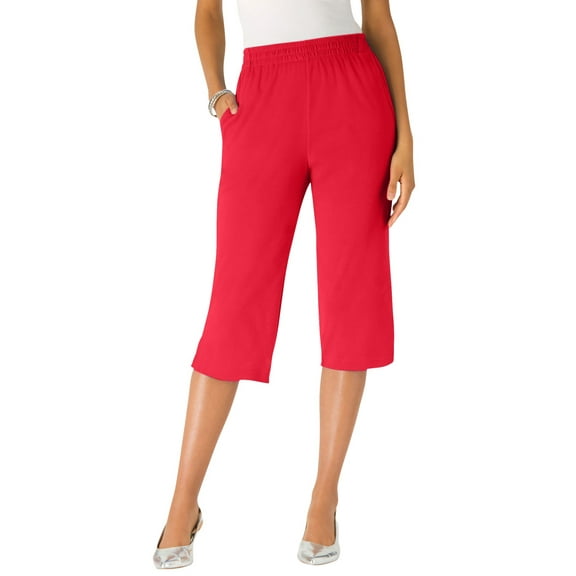 Roaman's Women's Plus Size Soft Knit Pull-On Capri Pant