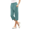 thumbnail image 1 of Roaman's Women's Plus Size Petite Plus Size Soft Knit Pull-On Capri Pant, 1 of 6
