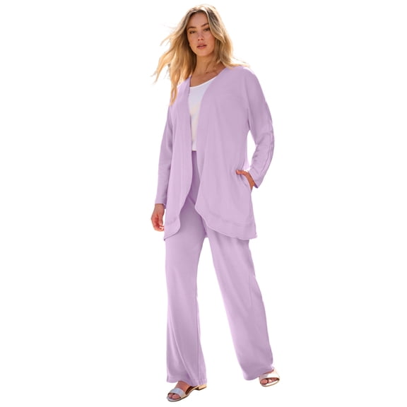 Roaman's Women's Plus Size Soft Knit Cascade Cardigan