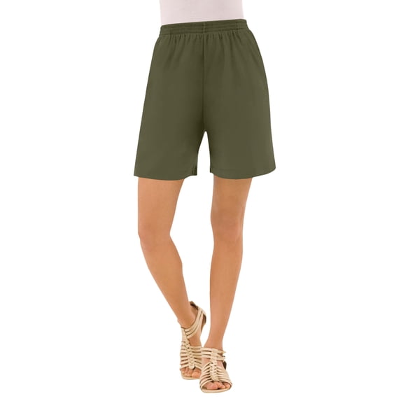 Roaman's Women's Plus Size Soft Knit Pull-On Short