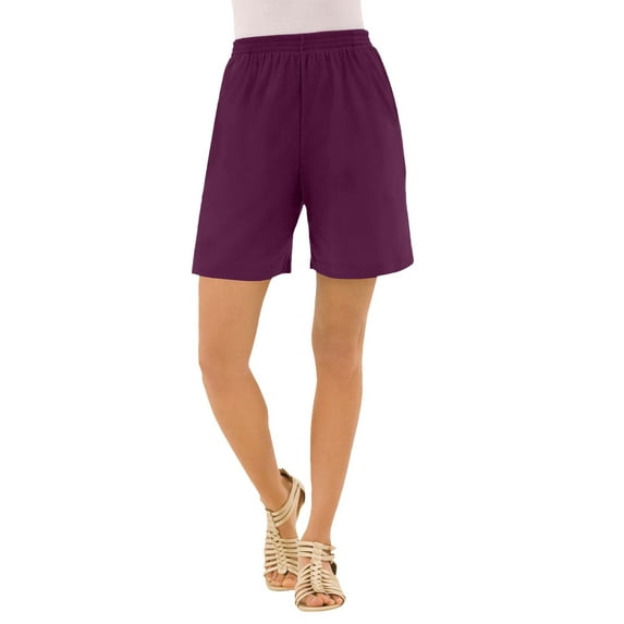 Roaman's Women's Plus Size Petite Plus Size Soft Knit Pull-On Short