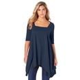 thumbnail image 1 of Roaman's Women's Plus Size Ultimate Square Neck Handkerchief Hem Tunic, 1 of 4