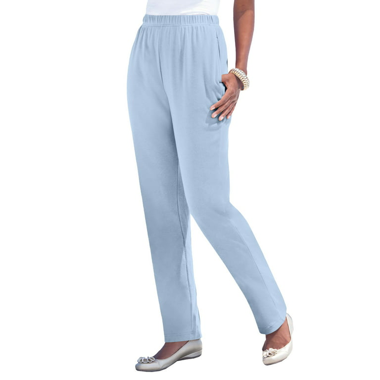 Roaman's Women's Plus Size Straight-Leg Soft Knit Pant