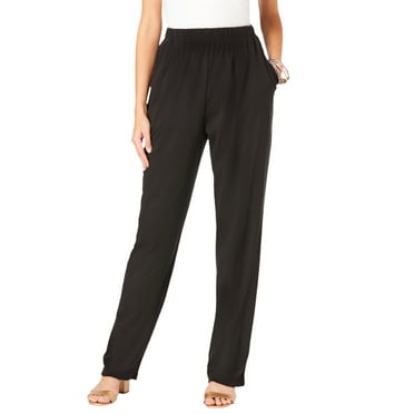 Roaman's Women's Plus Size Petite Straight Leg Soft Knit Pant