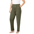 thumbnail image 1 of Roaman's Women's Plus Size Straight Leg Soft Knit Pull On Pant, 1 of 6
