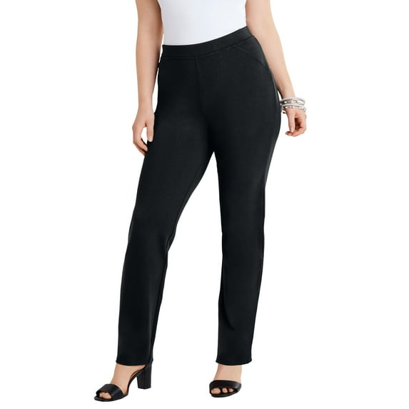 Roaman's Women's Plus Size Straight Leg Ultimate Ponte Pant