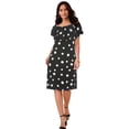 thumbnail image 1 of Roaman's Women's Plus Size Stretch Knit Convertible Flounce Dress, 1 of 6