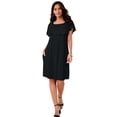 thumbnail image 1 of Roaman's Women's Plus Size Stretch Knit Convertible Flounce Dress, 1 of 6
