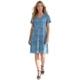thumbnail image 1 of Roaman's Women's Plus Size Stretch Knit Pocket Swing Dress, 1 of 1