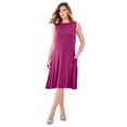 thumbnail image 1 of Roaman's Women's Plus Size Stretch Knit Two-Pocket Swing Tank Dress, 1 of 2