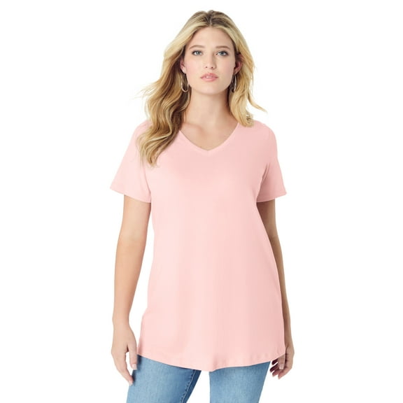 Roaman's Women's Plus Size Ultimate Short Sleeve Swing Tee
