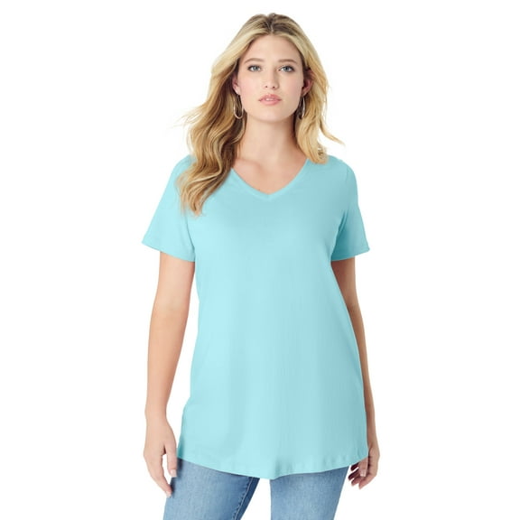 Roaman's Women's Plus Size Ultimate Short Sleeve Swing Tee