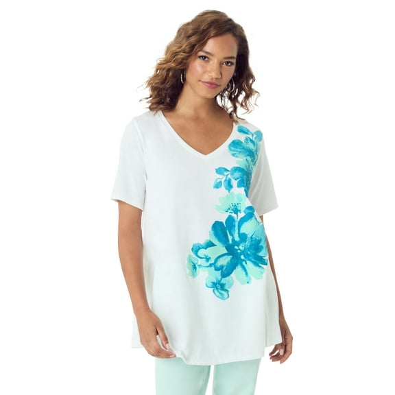 Roaman's Women's Plus Size Ultimate Short Sleeve Swing Tee