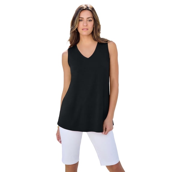 Roaman's Women's Plus Size Cotton Ultimate Swing Tank Top