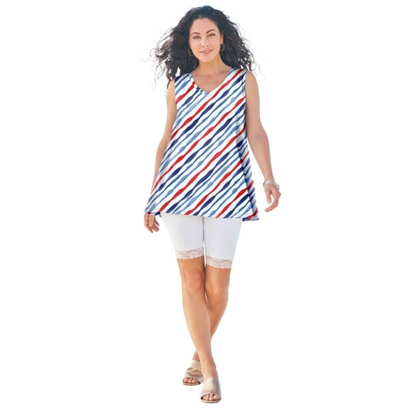 Roaman's Women's Plus Size Cotton Ultimate Swing Tank Top