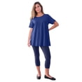 thumbnail image 1 of Roaman's Women's Plus Size Ultimate Cotton Crewneck Short Sleeve Swing Tee, 1 of 6