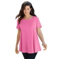 thumbnail image 1 of Roaman's Women's Plus Size Ultimate Cotton Crewneck Short Sleeve Swing Tee, 1 of 6