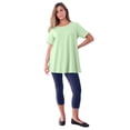 thumbnail image 1 of Roaman's Women's Plus Size Ultimate Cotton Crewneck Short Sleeve Swing Tee, 1 of 6