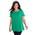 thumbnail image 1 of Roaman's Women's Plus Size Plus Size Cotton Ultimate Swing Tee With Keyhole Back, 1 of 5