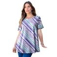 thumbnail image 1 of Roaman's Women's Plus Size Cotton Ultimate Swing Tee With Keyhole Back, 1 of 6