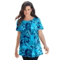 thumbnail image 1 of Roaman's Women's Plus Size Ultimate Cotton Crewneck Short Sleeve Swing Tee, 1 of 6