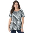 thumbnail image 1 of Roaman's Women's Plus Size Ultimate Cotton Crewneck Short Sleeve Swing Tee, 1 of 6