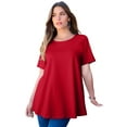 thumbnail image 1 of Roaman's Women's Plus Size Ultimate Cotton Crewneck Short Sleeve Swing Tee, 1 of 6
