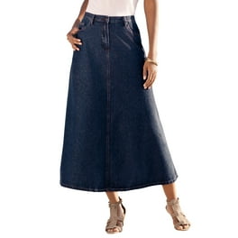 Roaman s Women s Plus Size Petite Complete Cotton A Line Skirt Walmart