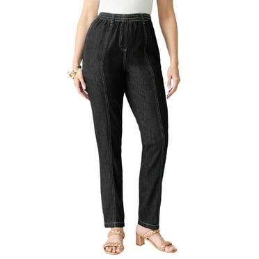 Roaman's Women's Plus Size Tall Plus Size Easy-Wear Straight Leg Jean