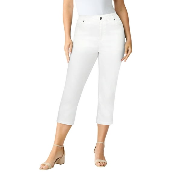 Roaman's Women's Plus Size Tall Plus Size Classic Stretch Capri Jean