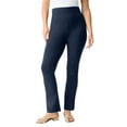 thumbnail image 1 of Roaman's Women's Plus Size Tall Essential Stretch Yoga Pant, 1 of 4