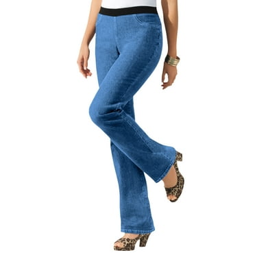 Roaman's Women's Plus Size Tall Invisible Stretch All Day Bootcut Jean