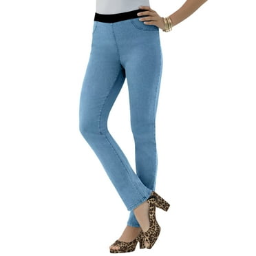 Roaman's Women's Plus Size Tall Invisible Stretch All Day Straight-Leg Jean