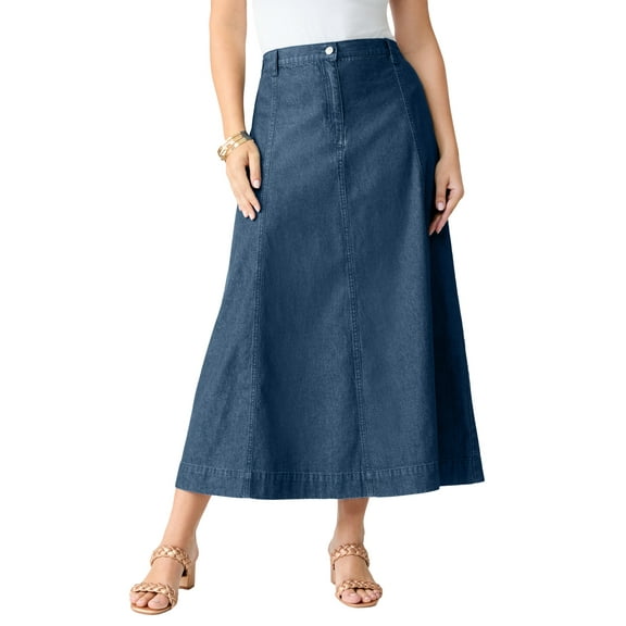 Roaman's Women's Plus Size Tall Plus Size Classic Stretch A Line Maxi Skirt