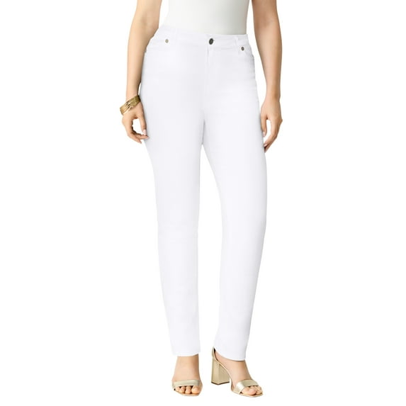 Roaman's Women's Plus Size Tall Plus Size Classic Stretch Straight Leg Jean