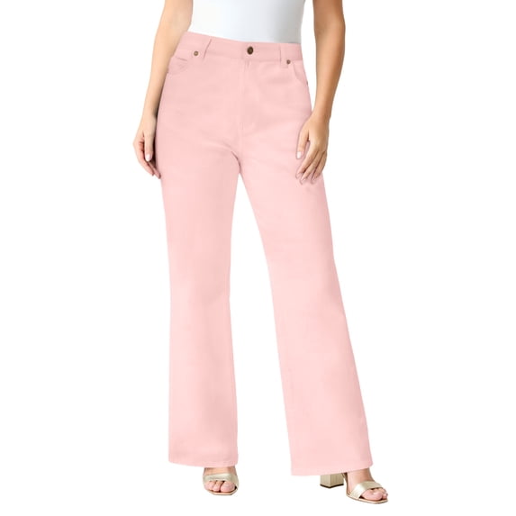 Roaman's Women's Plus Size Tall Plus Size 24/7 Stretch Wide Leg Jean