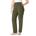 thumbnail image 1 of Roaman's Women's Plus Size Tall Plus Size Soft Knit Relaxed Pull-On Straight Leg Pant, 1 of 6